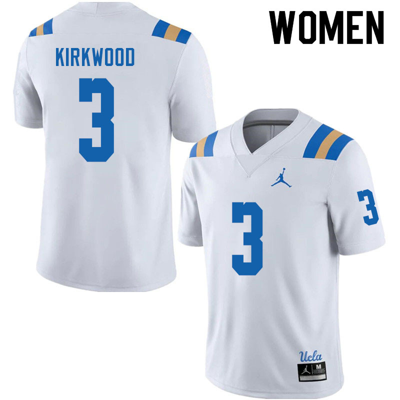 Jordan Brand Women #3 Devin Kirkwood UCLA Bruins College Football Jerseys Sale-White